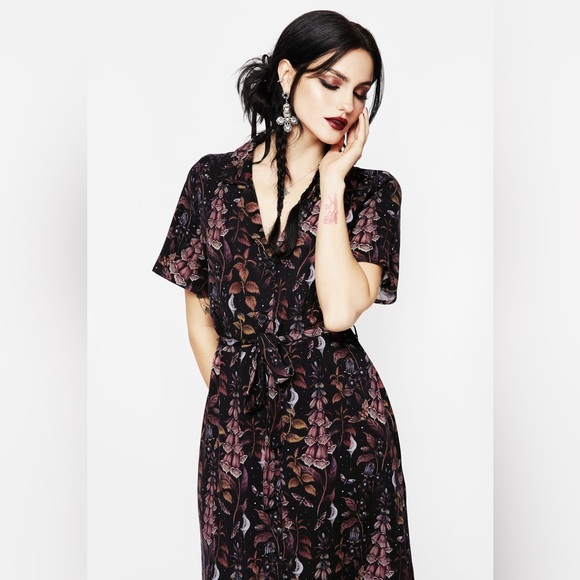 Disturbia Foxglove Midi Shirt-Dress US Size 8 - Picture 3 of 7